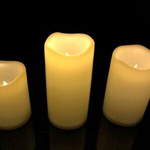 New in Box Set of 3 Indoor & Outdoor Water Resistant Flameless Candles